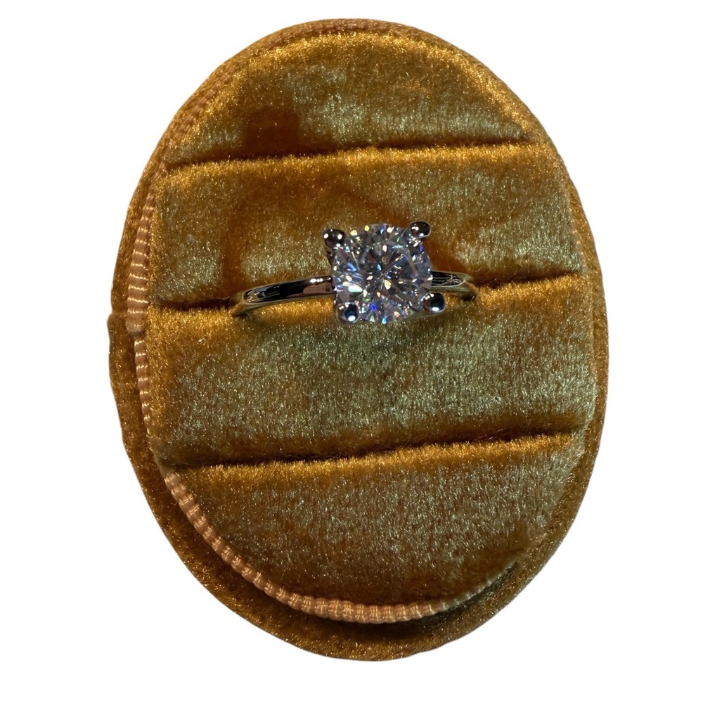 1ct Moissanite Solitaire Ring in Silver
